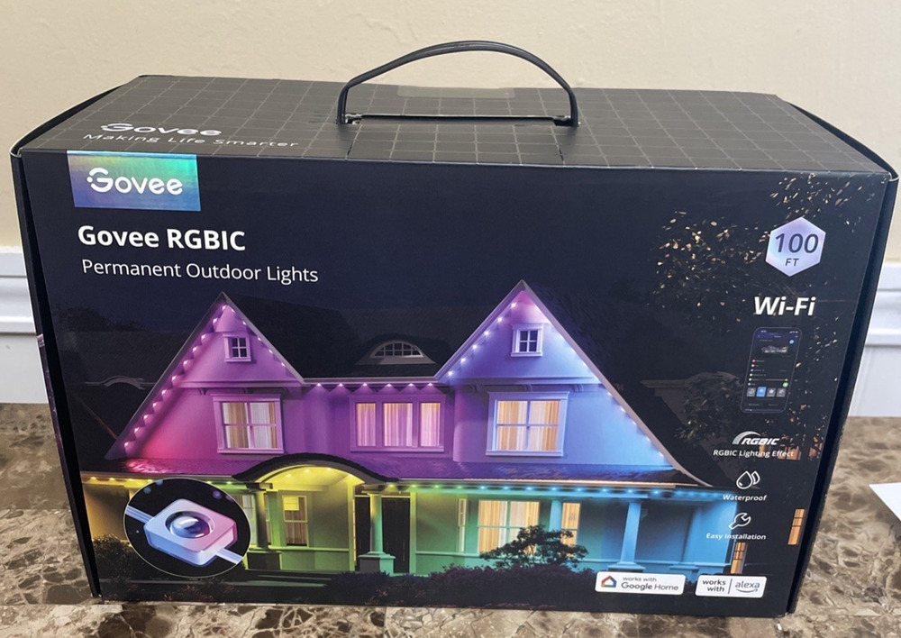 NIB Govee H705AAD1 Wi-Fi RGBIC Outdoor Permanent String Lights 100ft MSRP $299